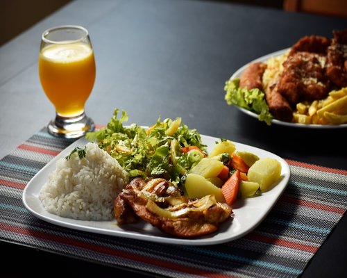 Simple homemade meal with Peruvian ingredients